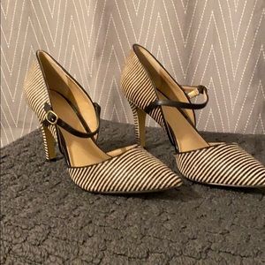Striped calf hair heels from banana republic